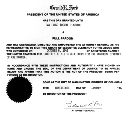 President gerald ford issued a pardon to the following american #3